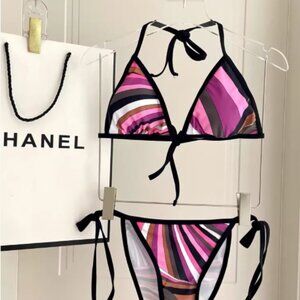 Emilio Pucci Pink and Brown Bikini Set